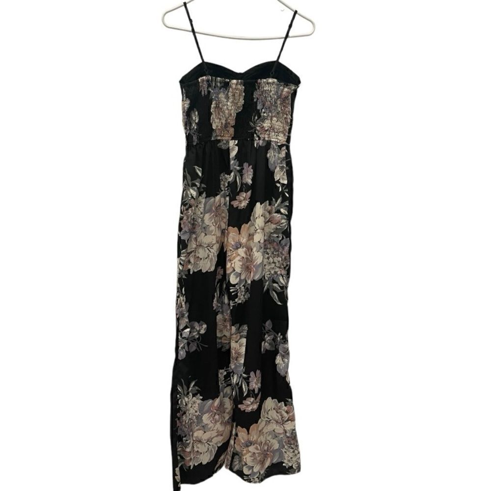 NEW Band Of Gypsies Floral Print Sleeveless Pockets Jumpsuit.Size S - Picture 2 of 9